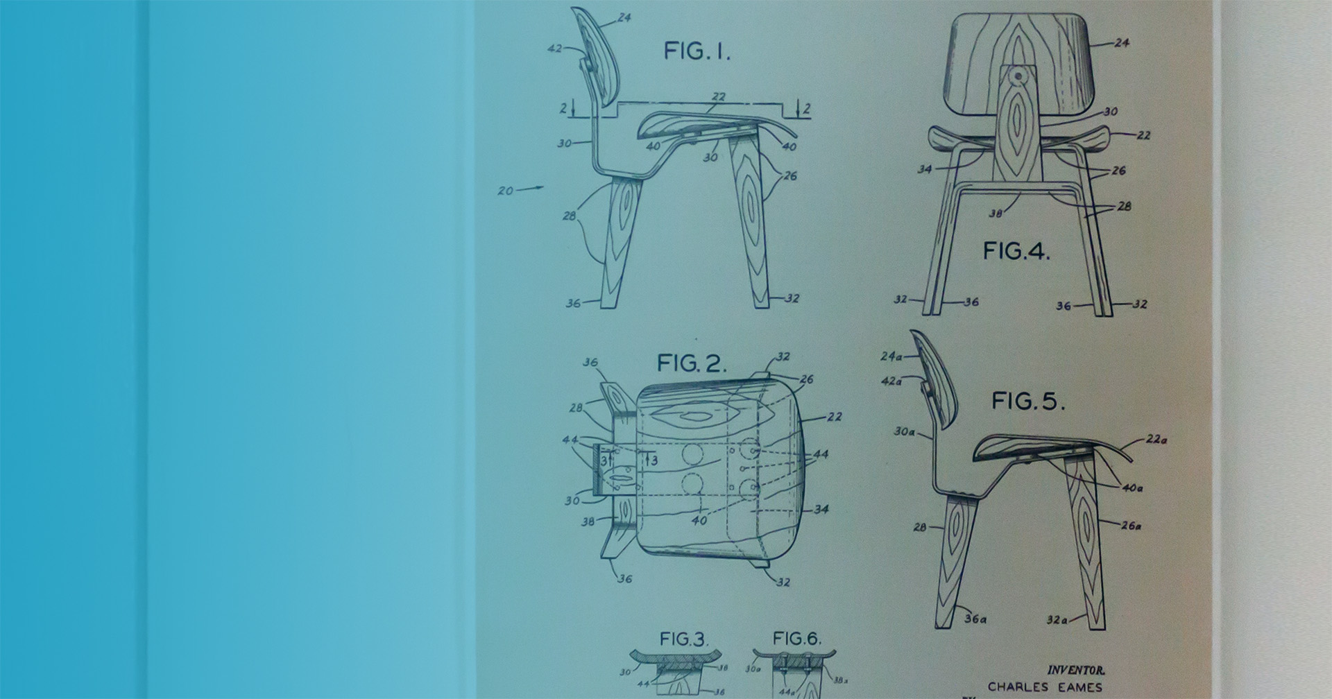 Patent for Eames lounge chair