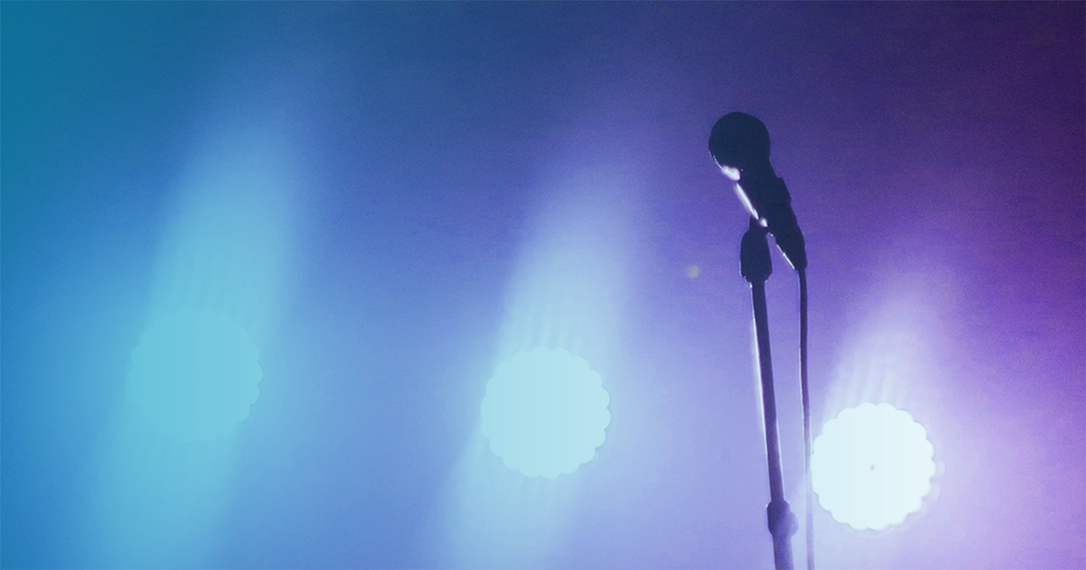 Microphone with a spotlight on stage